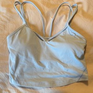 lululemon athletica Light Blue Ribbed Crop Top